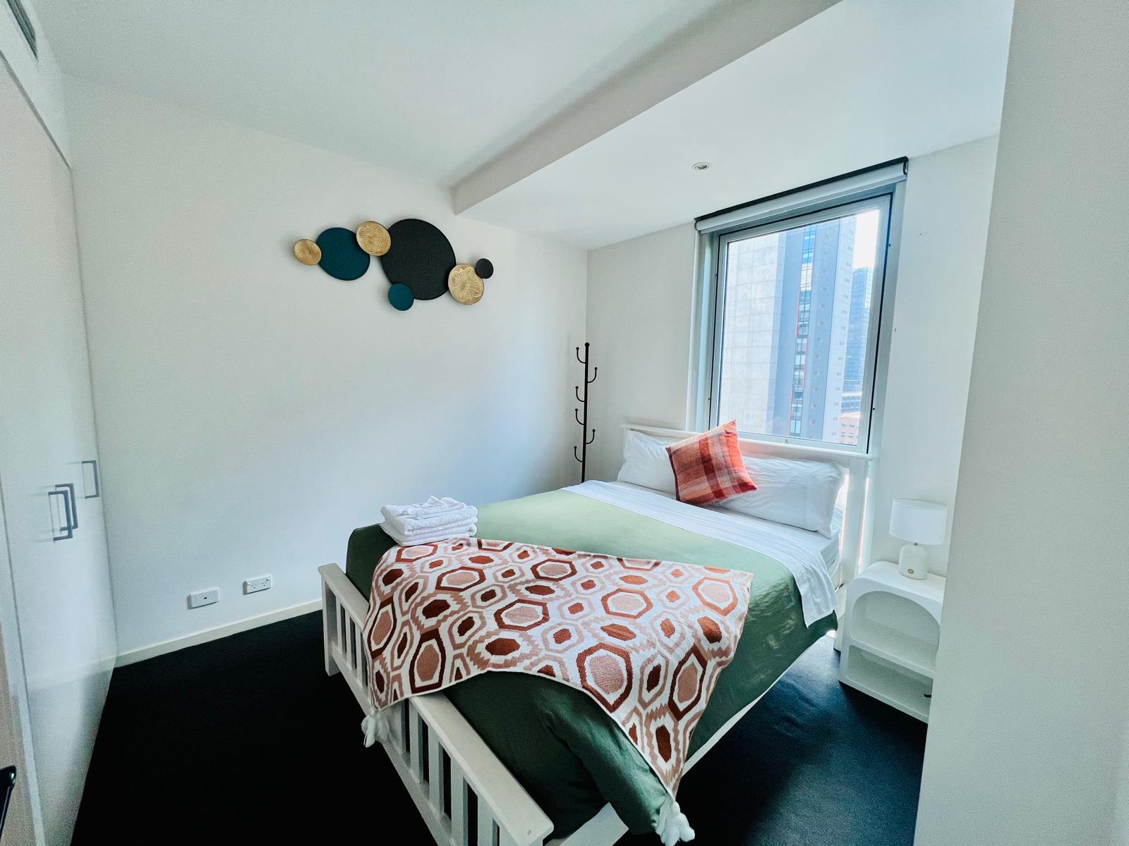 Master bedroom with city views
