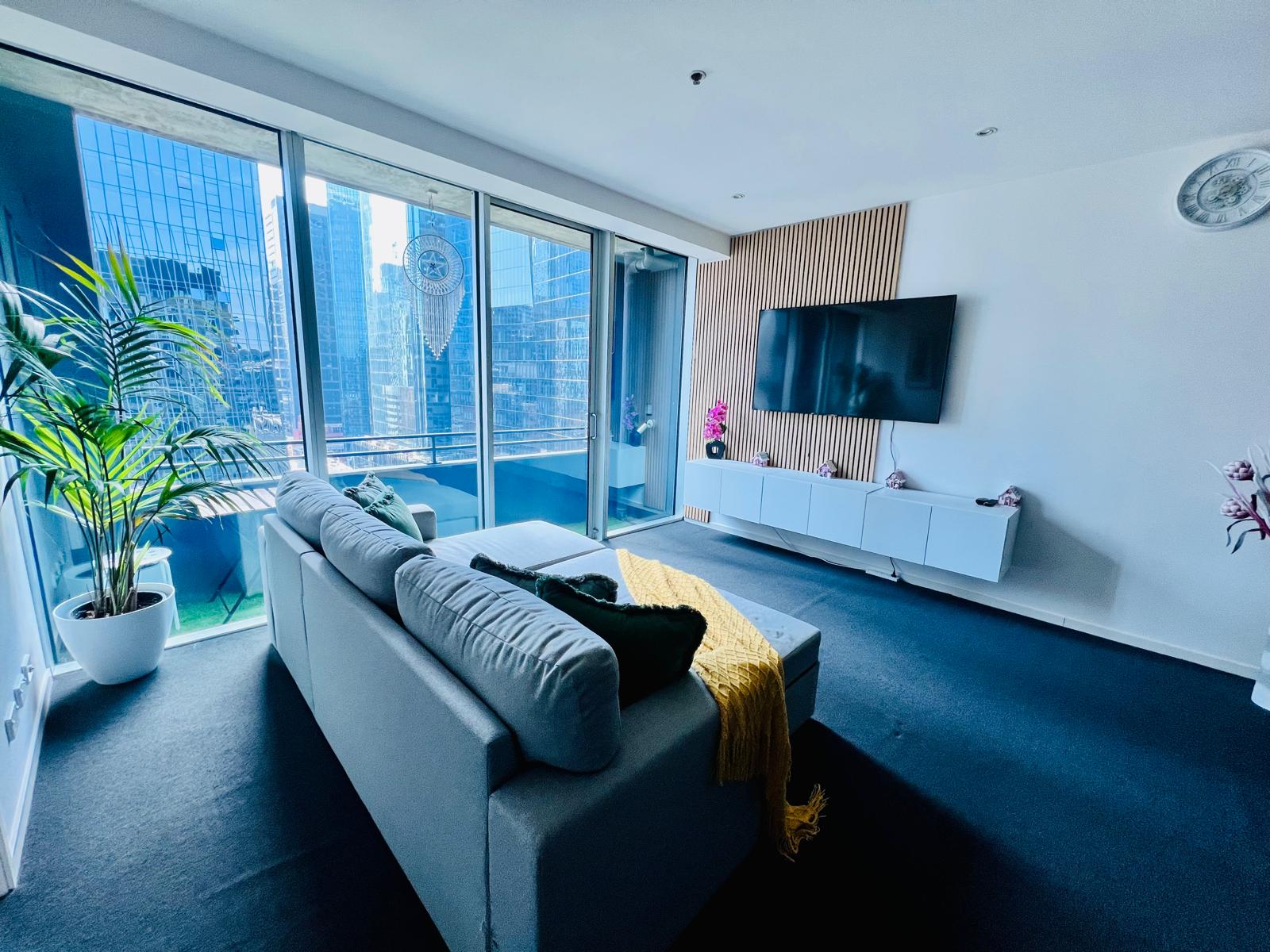 Open-plan living and dining area